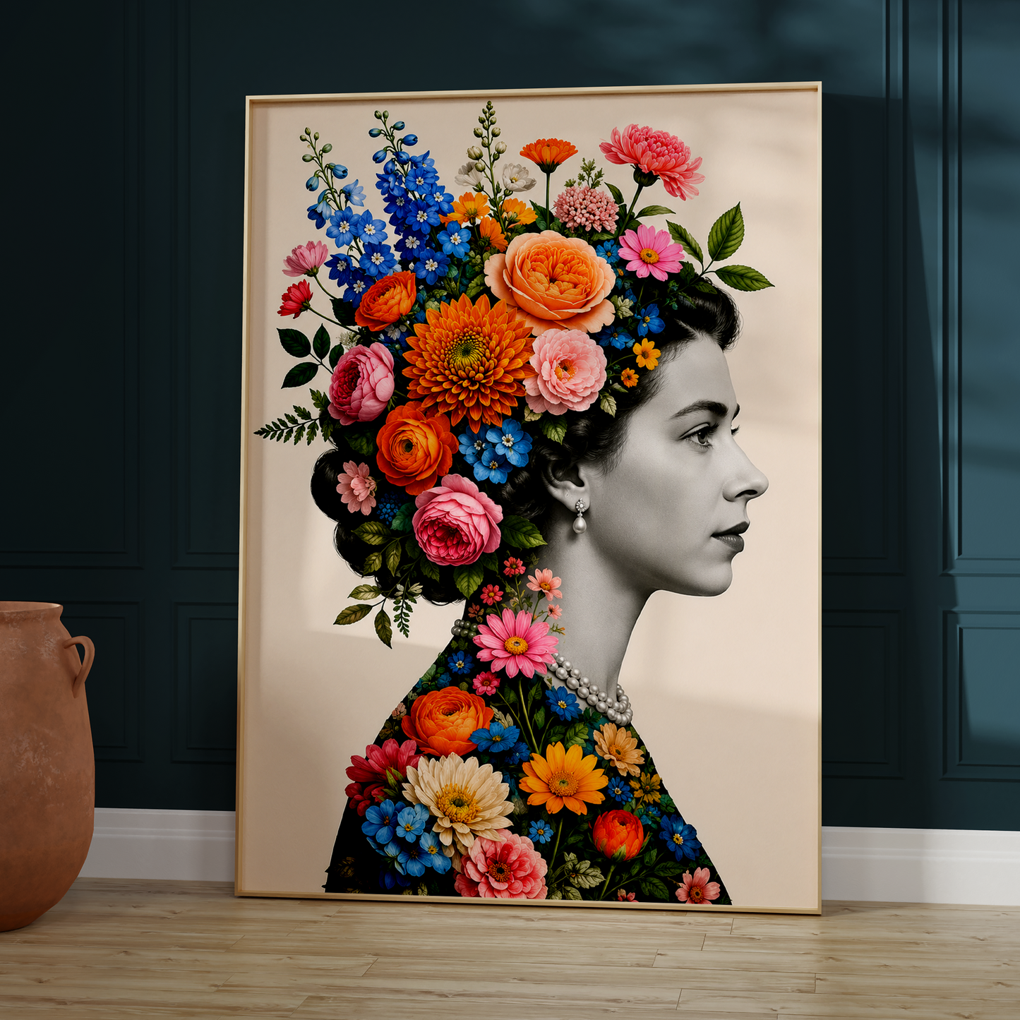 Floral Queen Print | Floral Edition Queen Elizabeth Wall Art