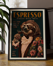 Load image into Gallery viewer, Art Deco Espresso Martini Drinking Sloth