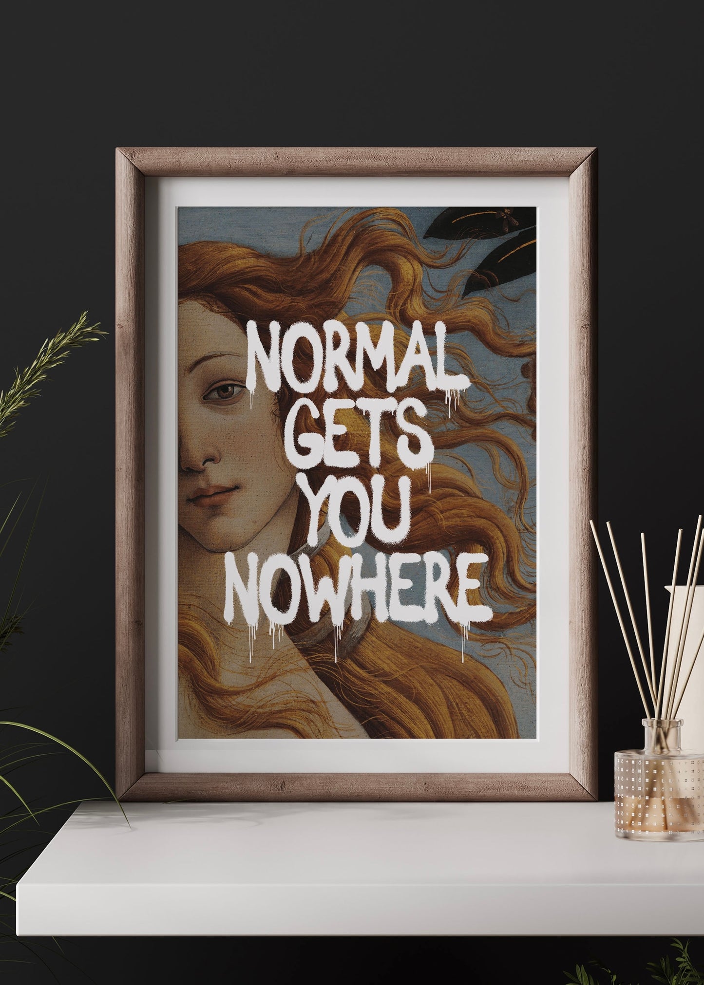 Normal Gets you Nowhere Quote Print | Vintage Style Spray Paint Print