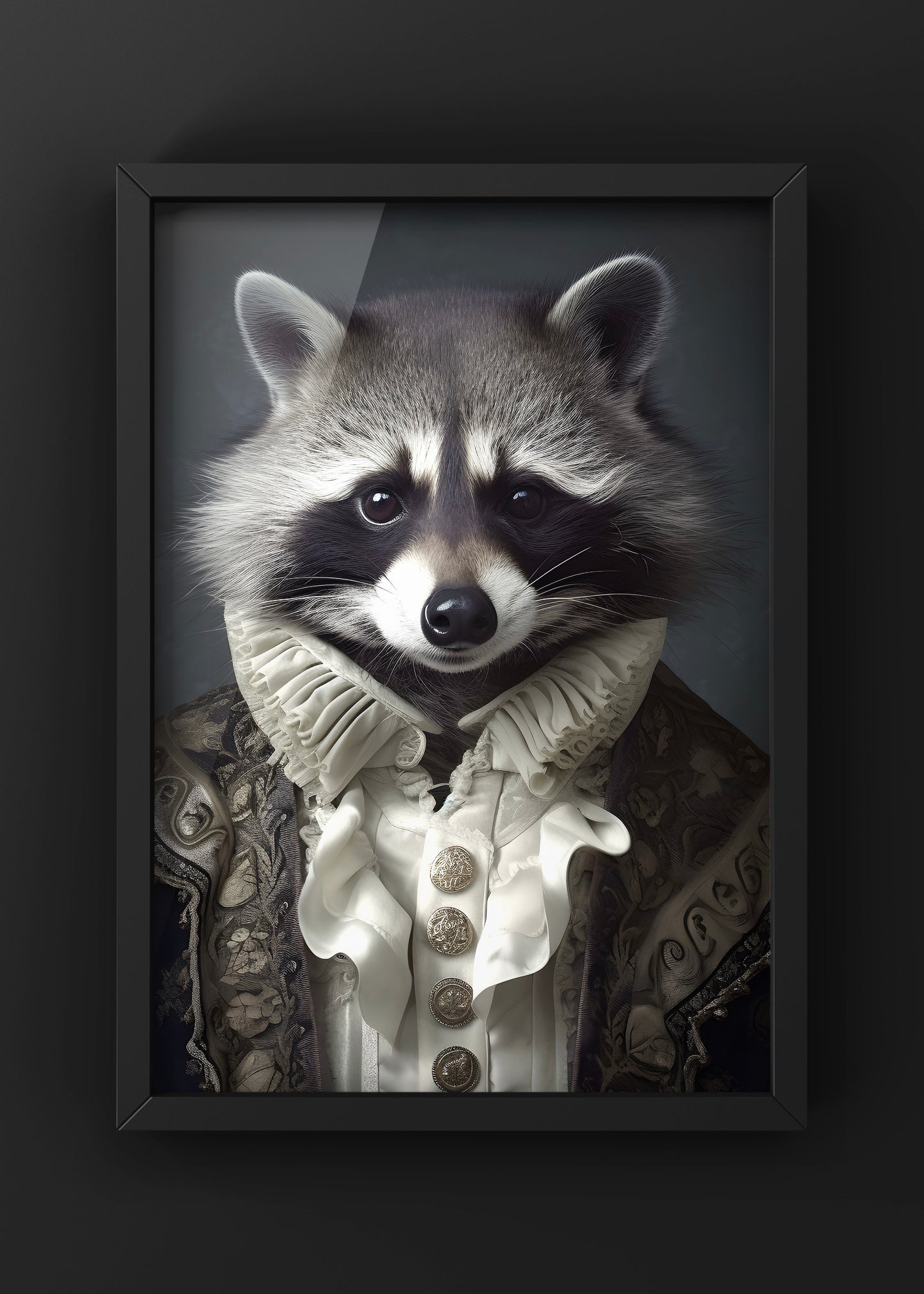 Mr Raccoon Portrait | Altered Animal Portrait Wall Art