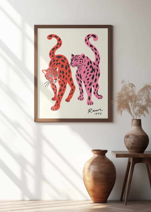 Pink and Red Leopards