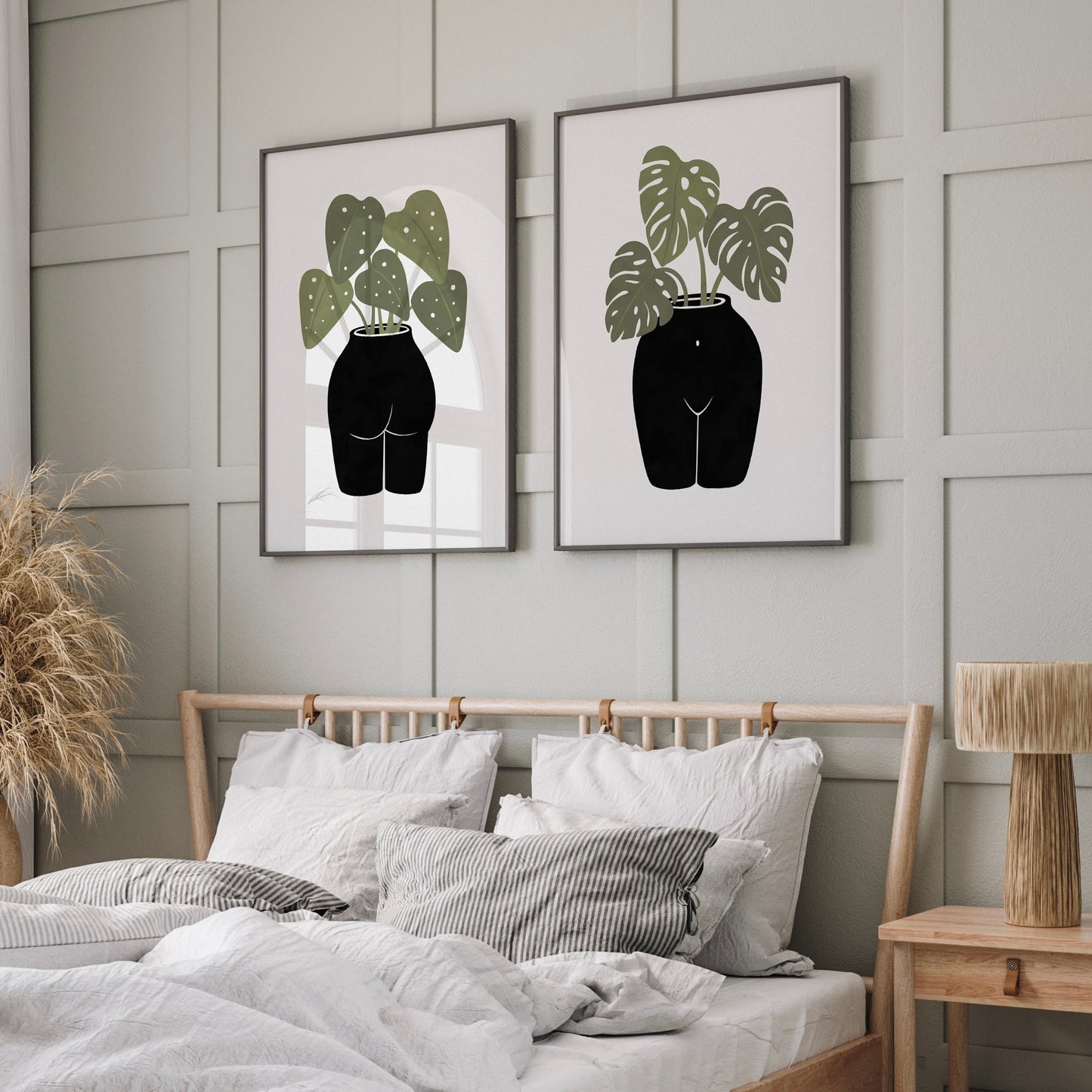 Butt Anical Vase & Body Tanical Vase Botanical Wall Art Prints | Set of 2 Gallery Prints