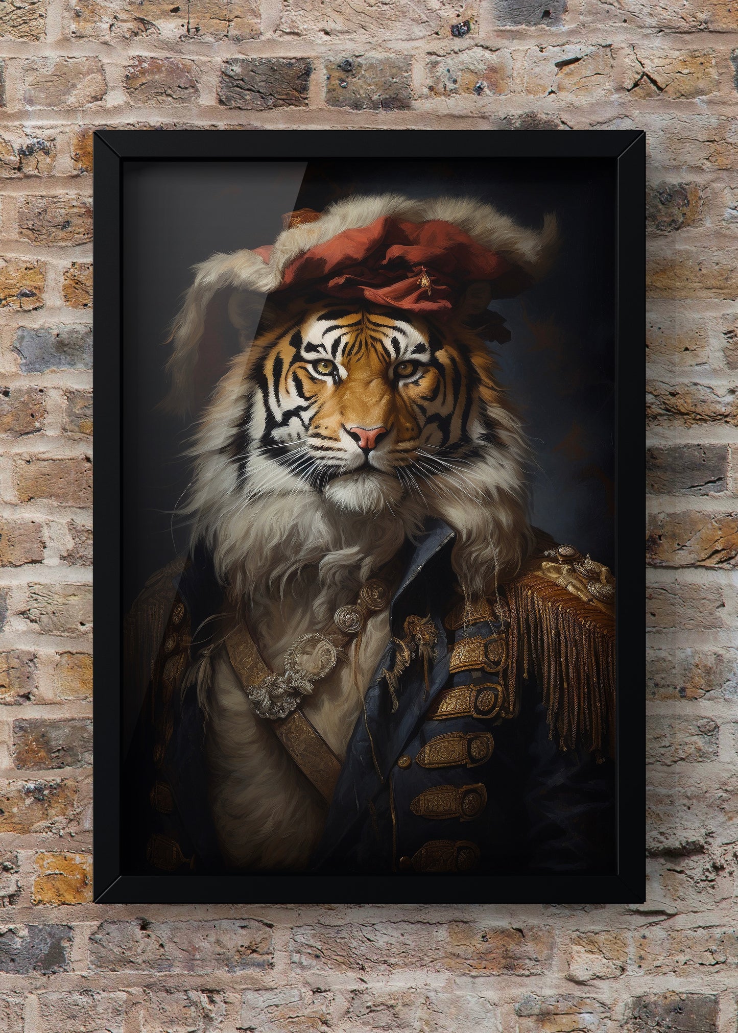 Tiger Renaissance Animal Print | Altered Vintage Portrait Wall Art