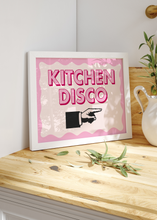 Load image into Gallery viewer, Kitchen Disco Quote Print (Right) | Kitchen Print Optional Colour Wall Art | By Pink Giraffe Print Co