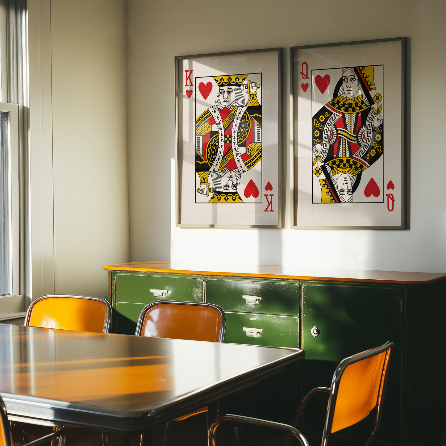 King of Hearts Minimalistic Playing Card Wall Art
