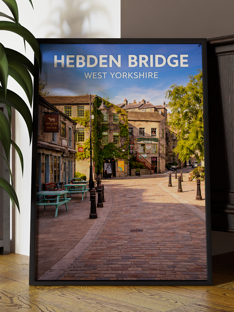 Hebden Bridge Travel Print | Yorkshire Travel Art Print