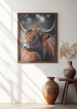 Load image into Gallery viewer, Highland Cow With Flowers