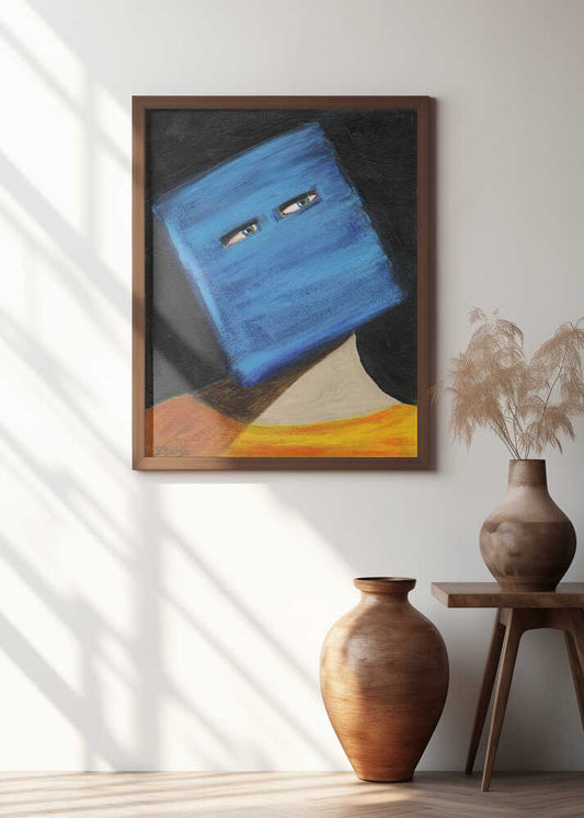 Abstract Blue Head Portrait