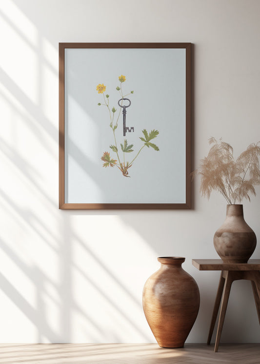 Botanical vintage key