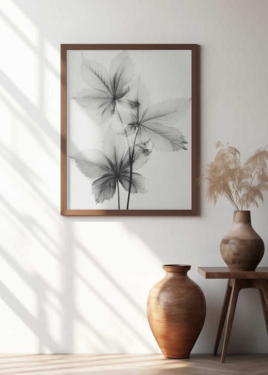 Transparent Botanic No 5 | Black and white floral wall art