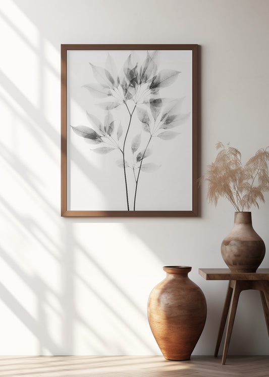 Transparent Botanic No 8 |Black and white floral wall art