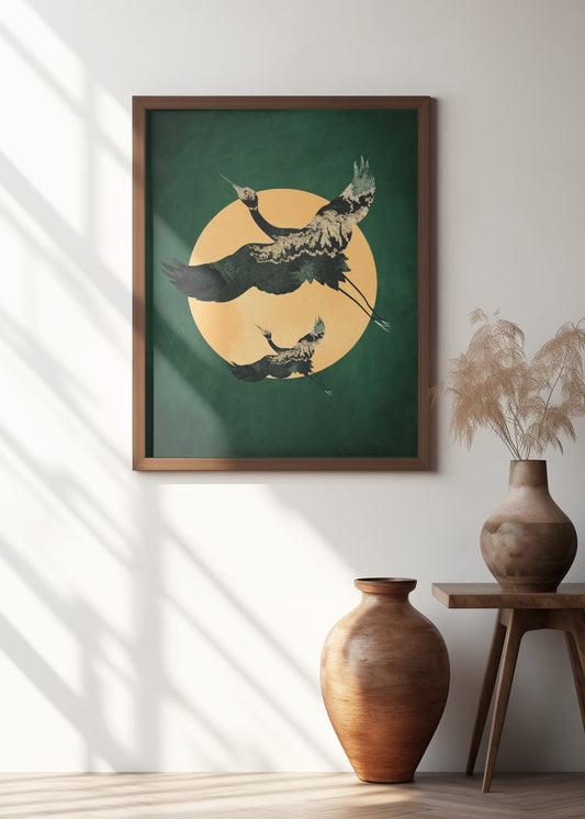 Emerald Sun & Cranes