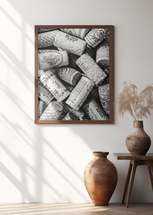 Wine 001 Bw | Cork wall art