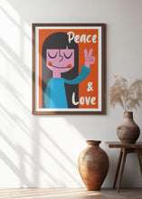 Load image into Gallery viewer, Peace & Love Mid Century Illustration