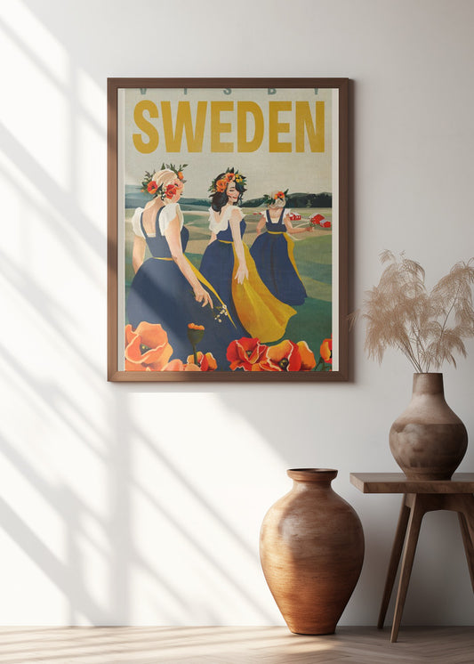 Visby Sweden Flower Girls | Travel wall art