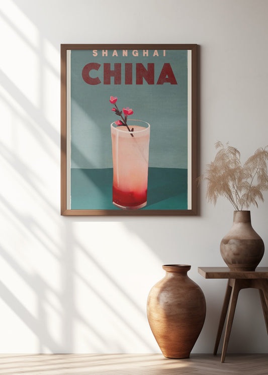 Travel Poster Cocktail | Shanghai China wall art