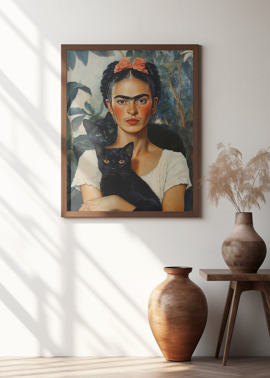 Frida Kahlo and cats