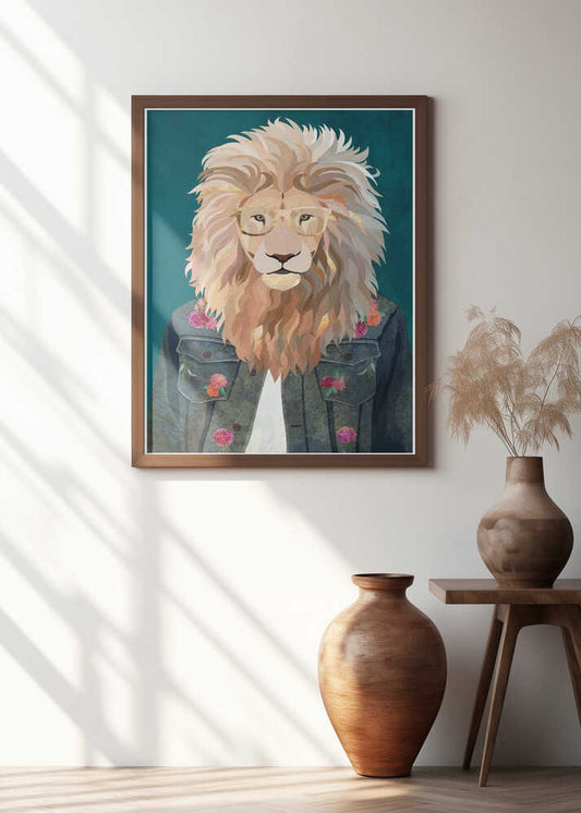 Hipster Lion In Denim