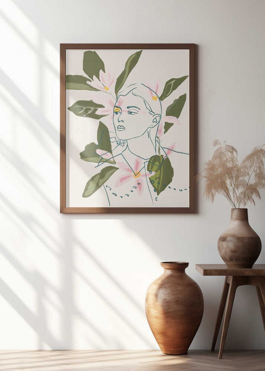 Yellow Eyes Floral Portrait