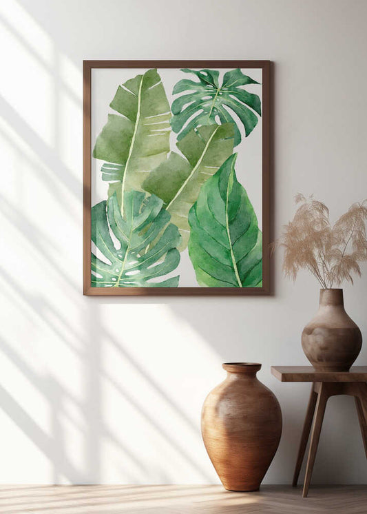 Watercolor Jungle Leaves