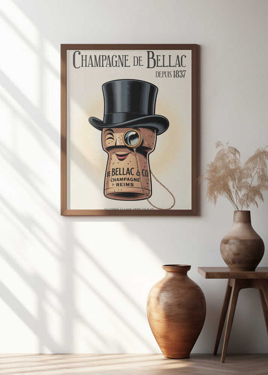 Champagne De Bellac Vintage Advert Poster Art