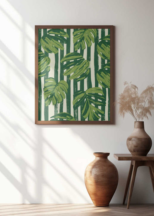 Monstera Leaf Stripes
