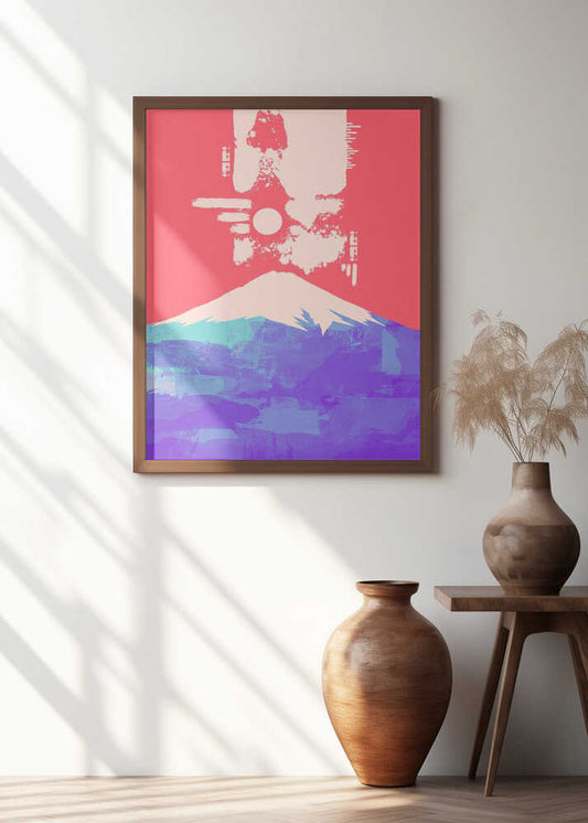 Mount Fuji Red Abstract