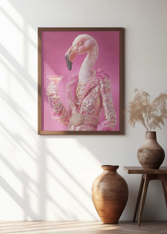 Flamingo In a Disco Jumpsuit