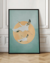 Load image into Gallery viewer, Mint Green Sun & Cranes