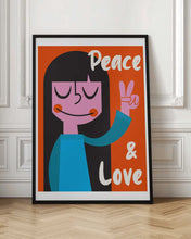 Load image into Gallery viewer, Peace & Love Mid Century Illustration