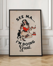 Load image into Gallery viewer, See Ma Poster Funny Vintage Pinup Girl & Cat