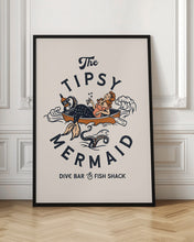 Load image into Gallery viewer, Tipsy mermaid dive bar | Mermaid bar wall art
