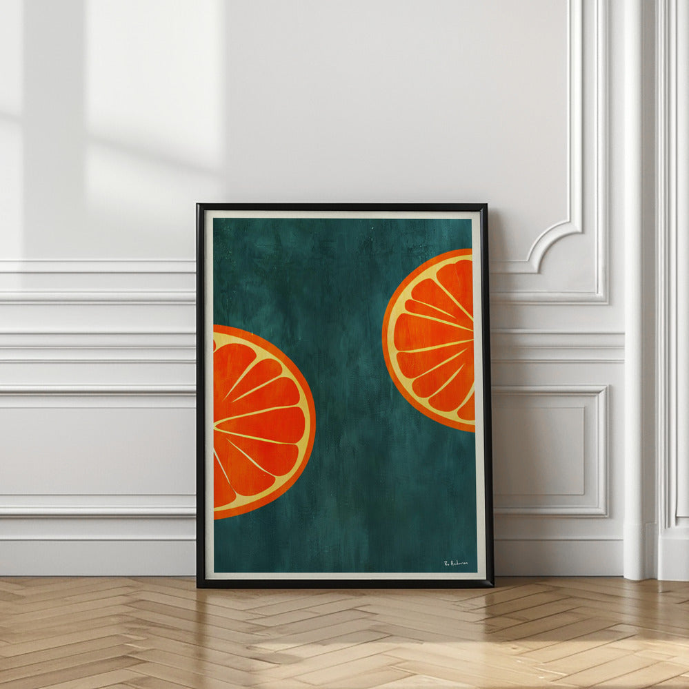 You and Me | Water colour orange fruit wall art