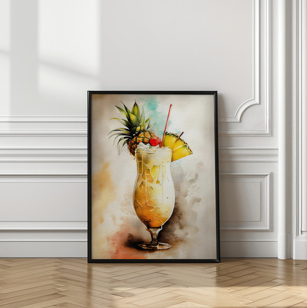 Pina Colada Drinks cocktail Wall Art Print