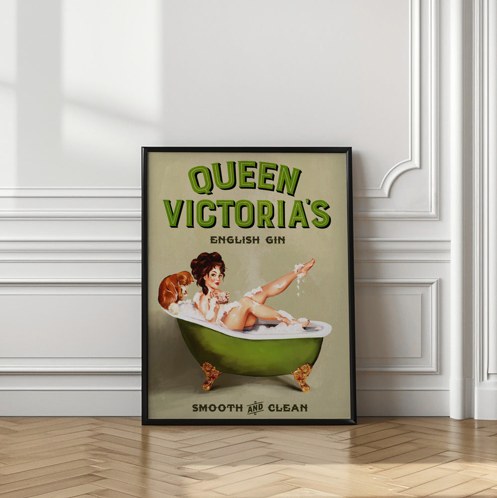 Queen Victoria English Gin Bath Pinup Girl