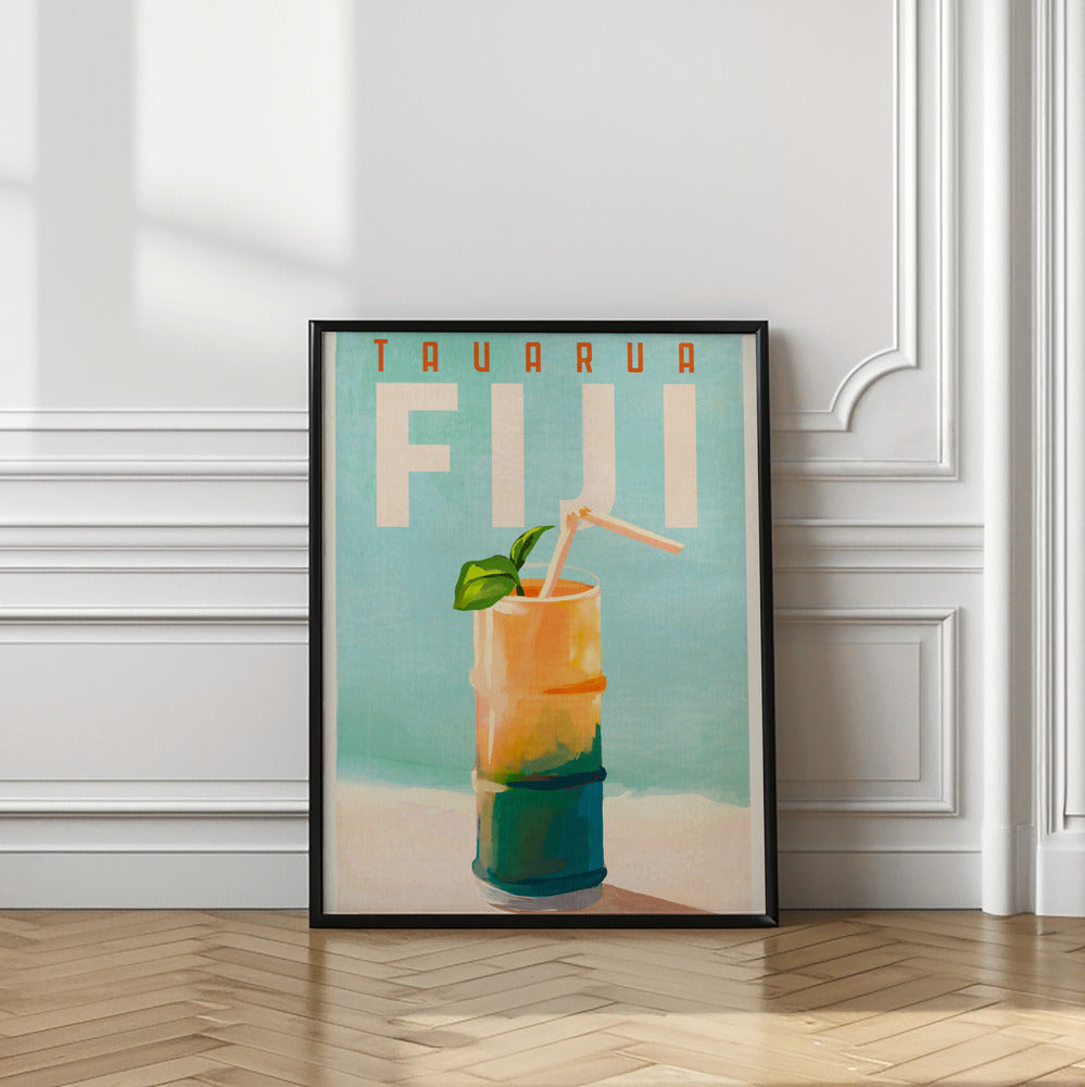 Tavarua Fiji Cocktail Poster Travel Art