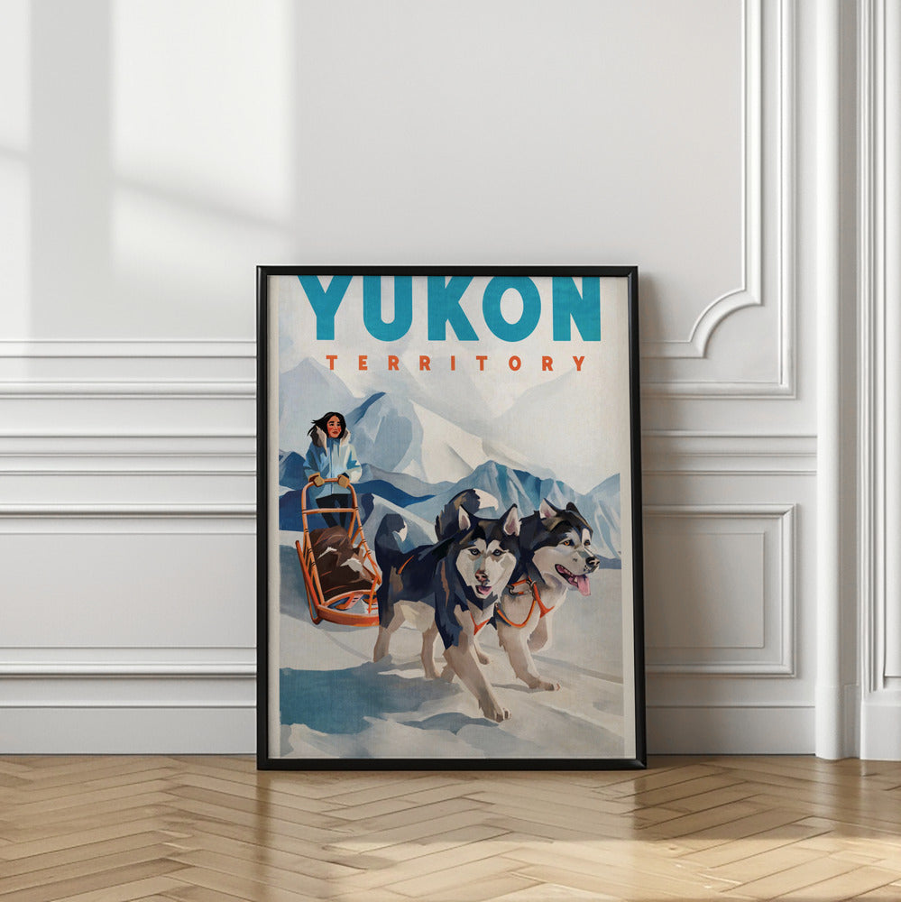 Yukon Territory Dog Sled Travel Poster | Dog print