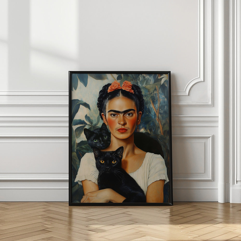 Frida Kahlo and cats