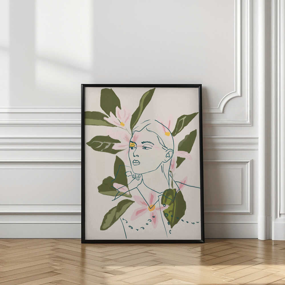 Yellow Eyes Floral Portrait