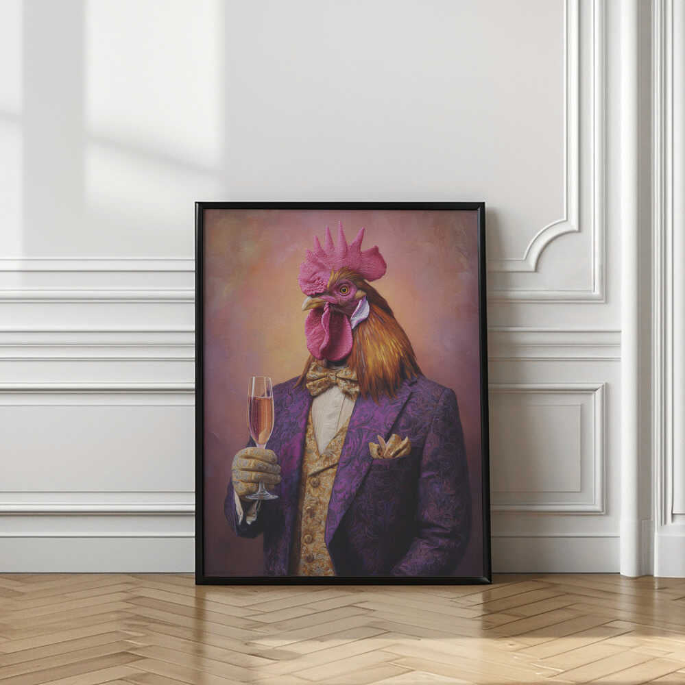 Rooster In a Purple Tuxedo