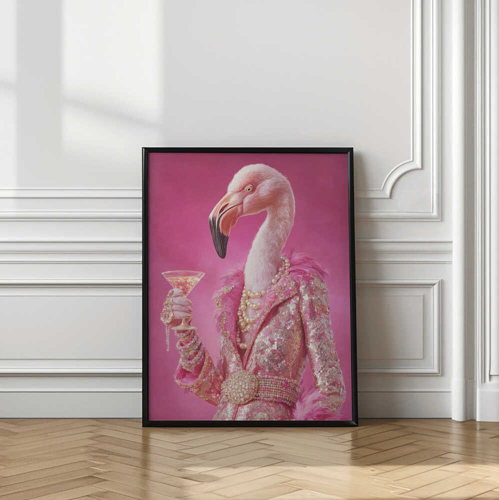 Flamingo In a Disco Jumpsuit