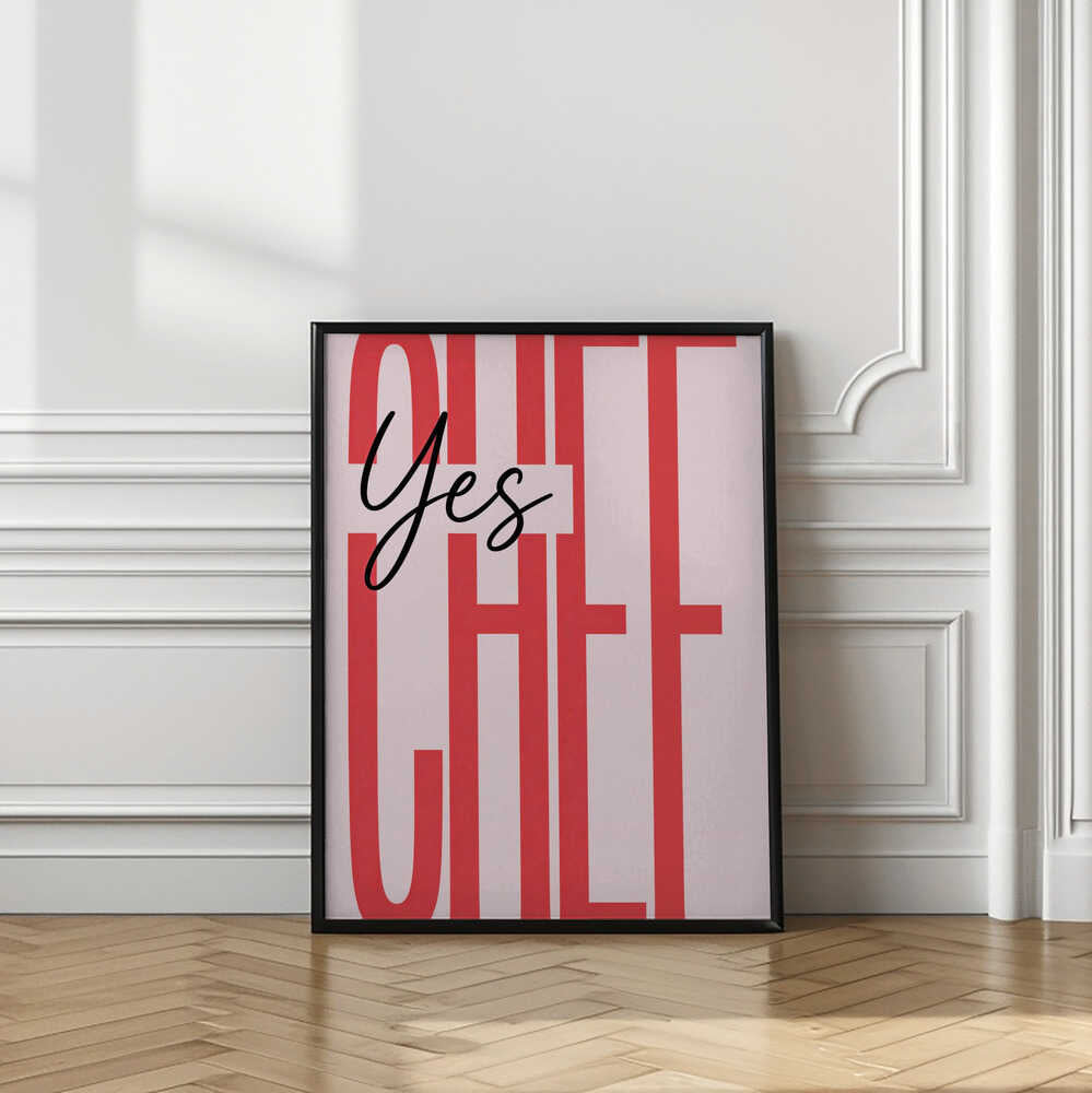 Yes Chef Typography - Kitchen Art