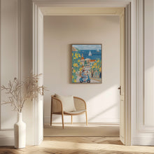 Load image into Gallery viewer, Travel poster woman on the Amalfi coast | Summer wall art