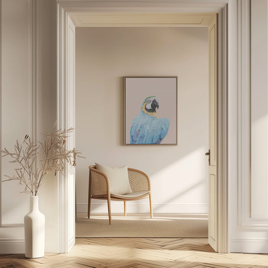 Blue Macaw | Blue parrot wall art