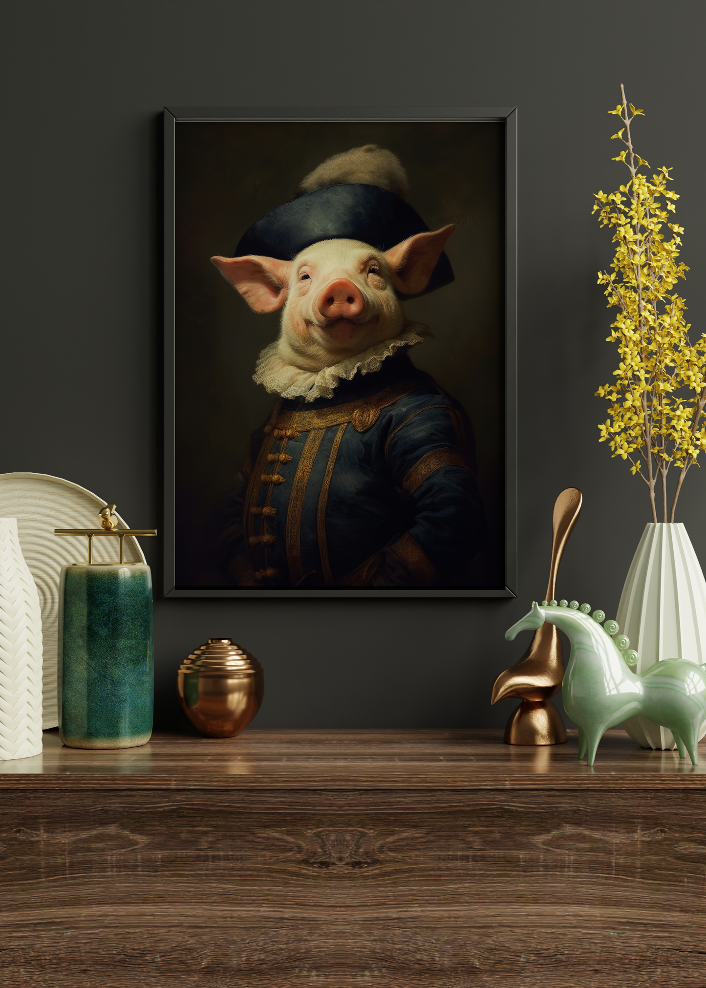 Mr Pig | Altered Animal Portrait Wall Art