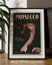 Load image into Gallery viewer, Art Deco Prosecco Wall Art Of An Ostrich