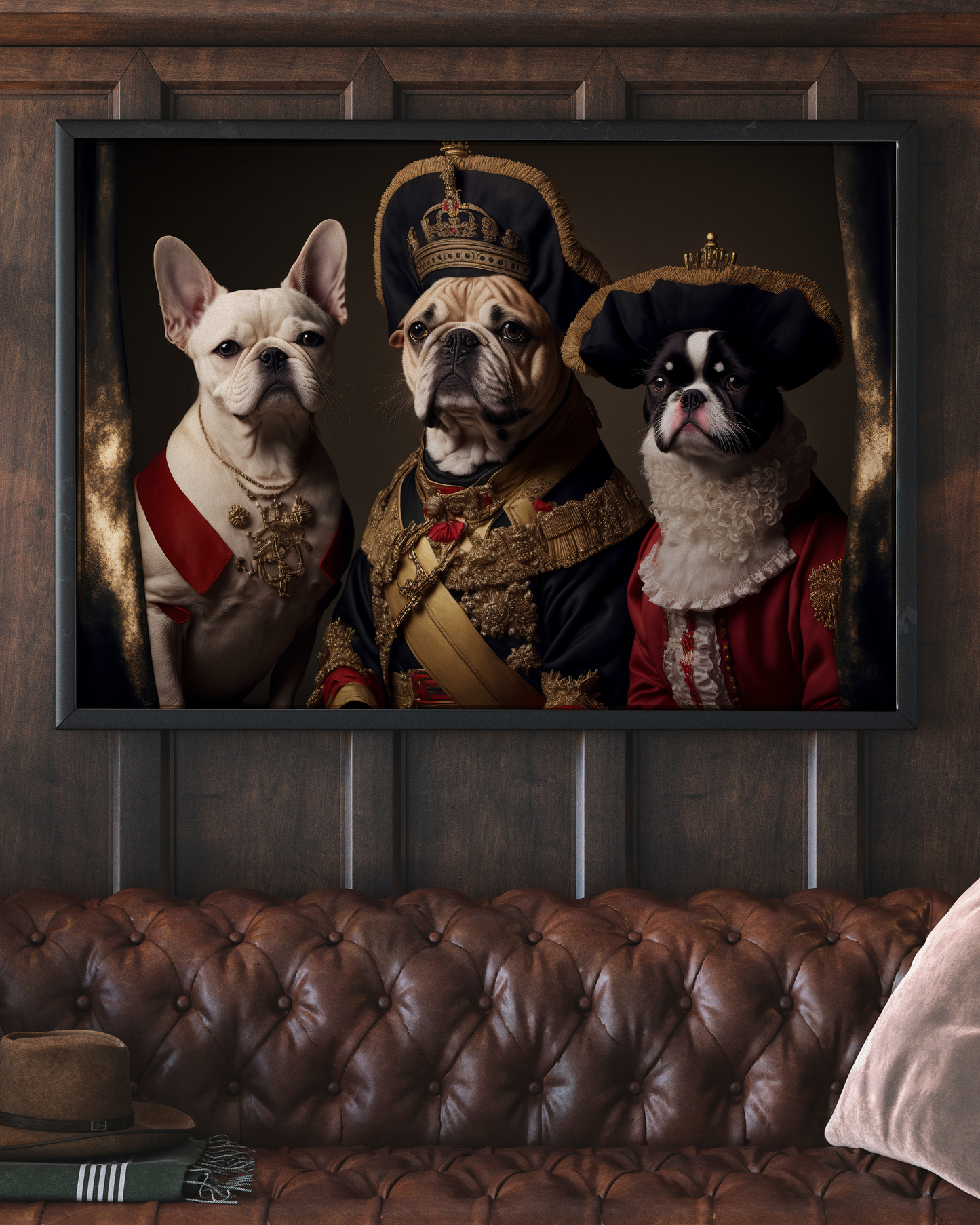 The Three Amigo's Renaissance Dog Portrait | Altered Portrait Wall Art