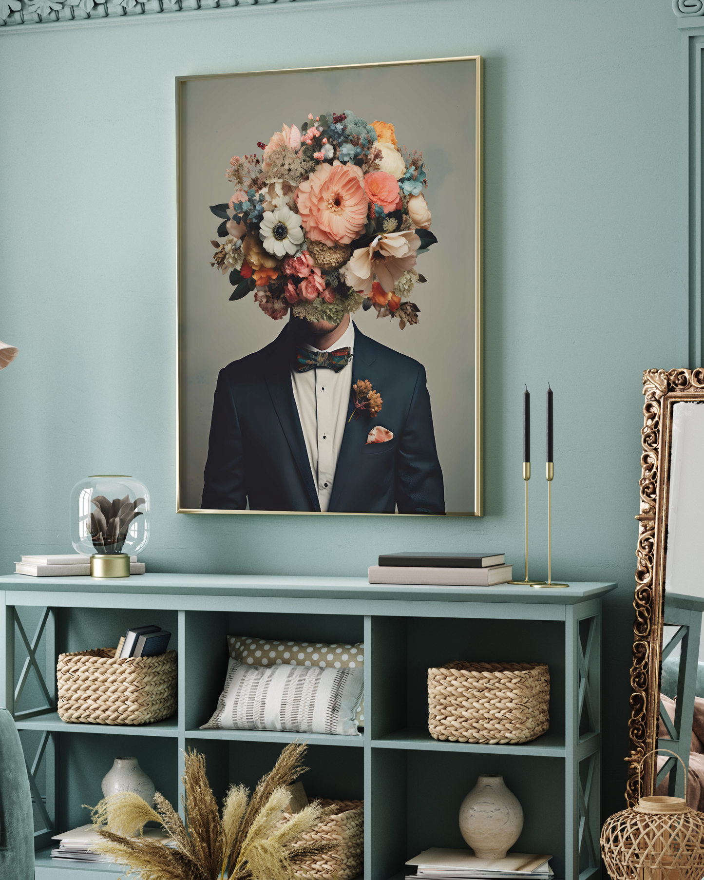 Mr Bouquet | Floral Man in Suit | Fashion Print