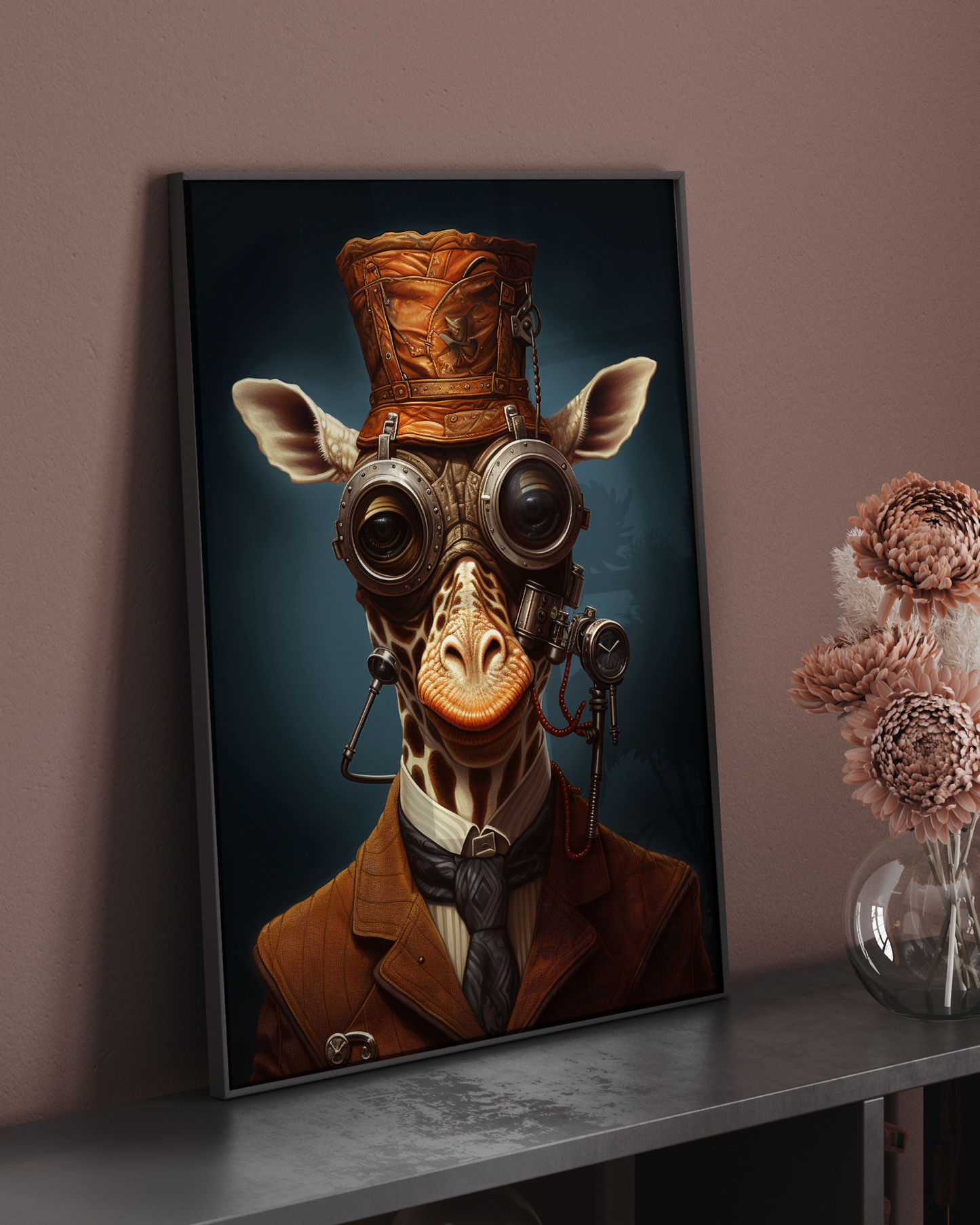 Steampunk Giraffe | Altered Portrait Wall Art
