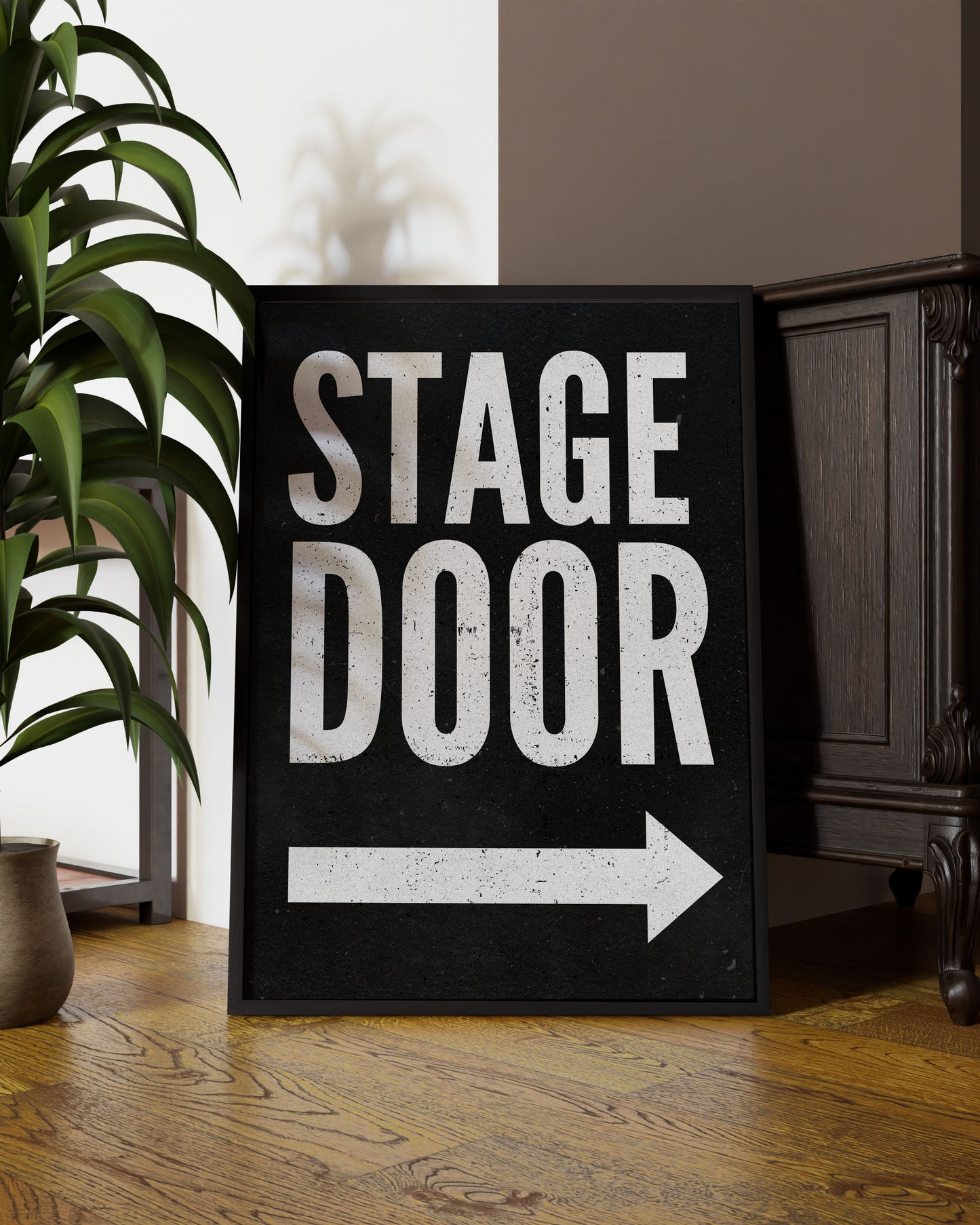 Vintage Stage Door This Way | Quote Print